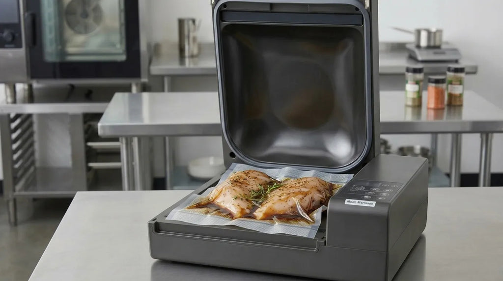 Sous-vide marinade i en klokke vakuumpakker